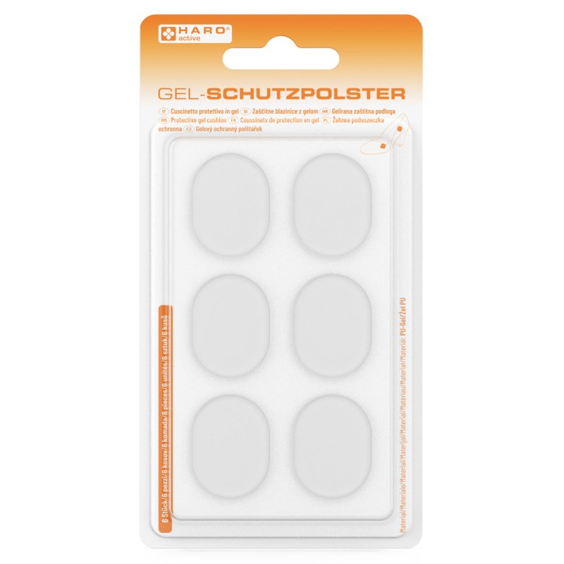 HARO protecteurs de semelle gel, transparent, auto-adhésif, gel PU, 6 pièces