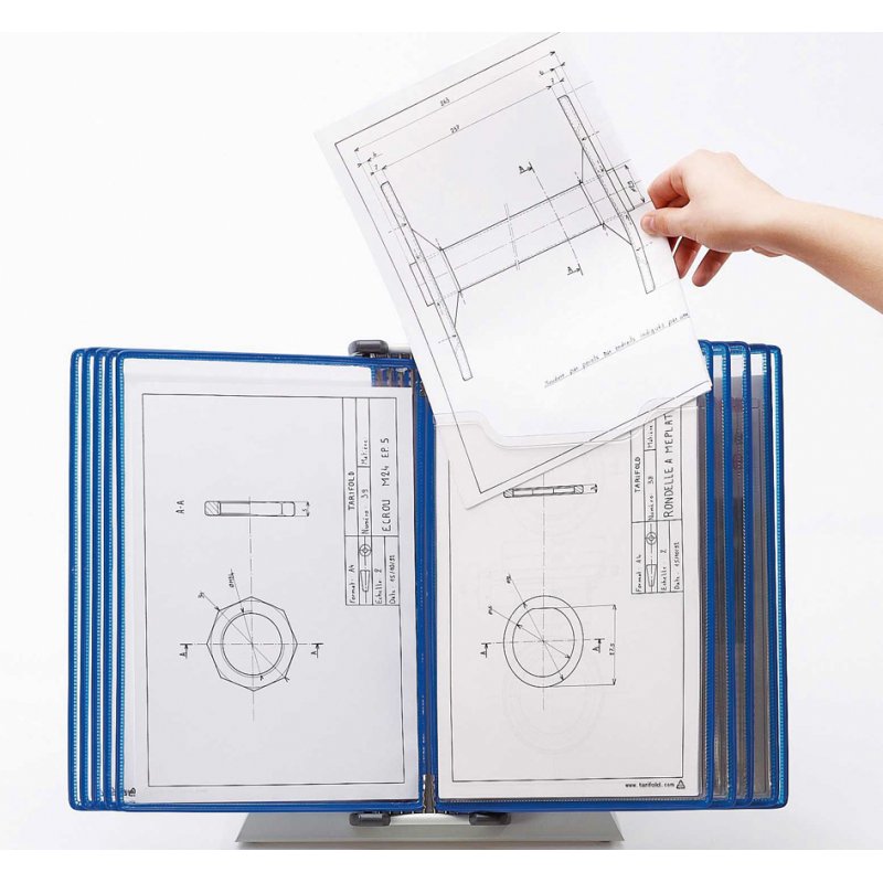 djois plateau tournant Fold'up, A4, bleu, 5 pièces