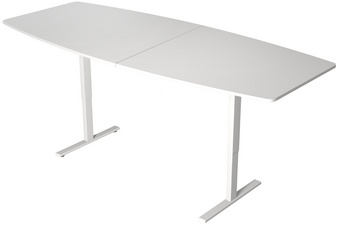 kerkmann conferentietafel Move, elektrisch hoogteverstelling, 2500×1050 mm, wit