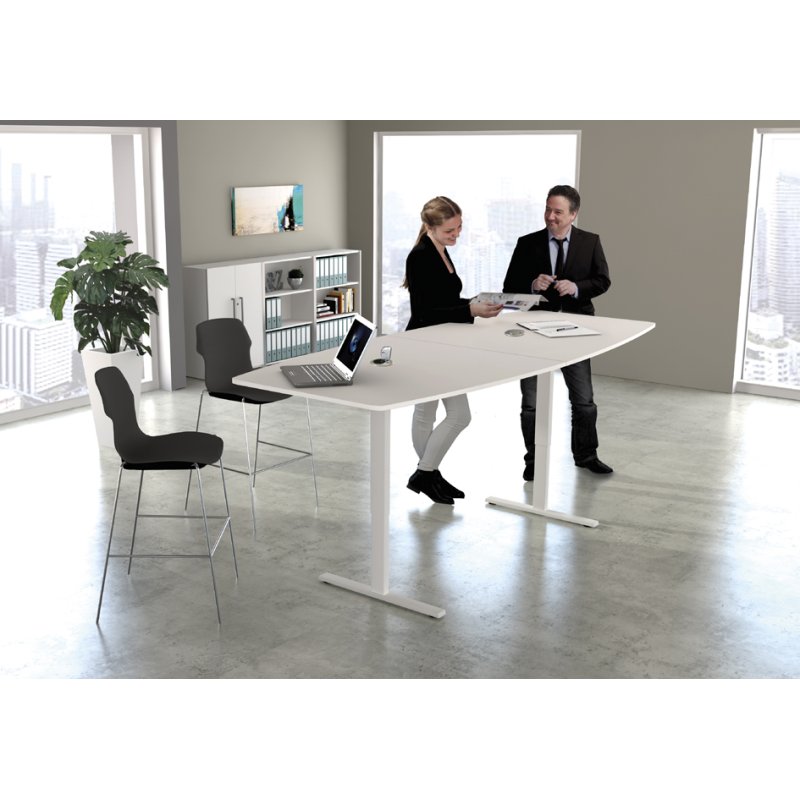 Kerkmann table de conférence Move, réglage électrique de la hauteur, graphite, 250×105 cm