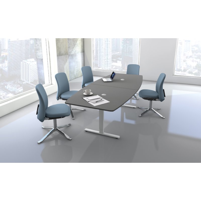 Kerkmann table de conférence Move, réglage électrique de la hauteur, graphite, 250×105 cm