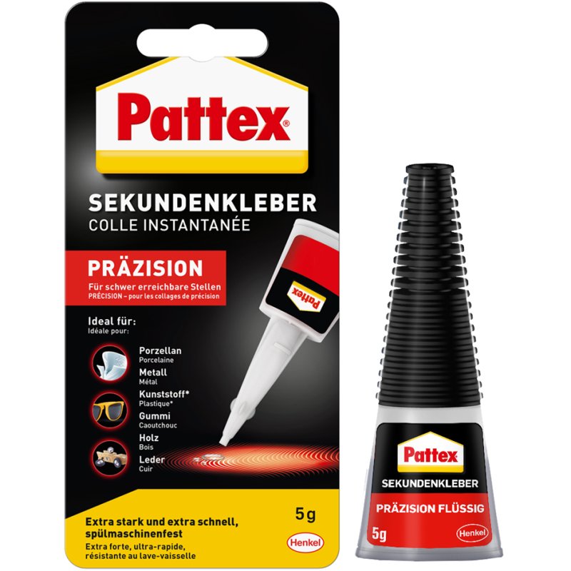 Pattex colle secondaire précision, seringue de dosage précis, tube 5 g