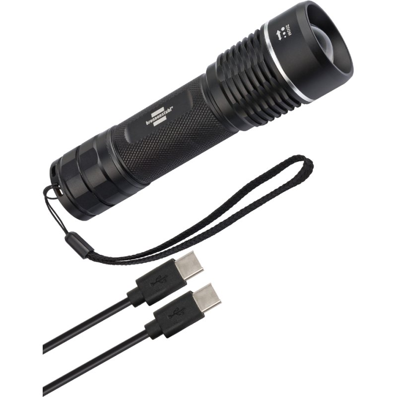 brennenstuhl LED torch LuxPremium, black, rechargeable, focus, USB-C