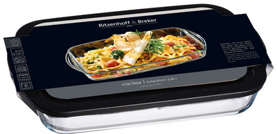Ritzenhoff & Breker ovenschaal Cucina, glas, 3,85 liter, met deksel