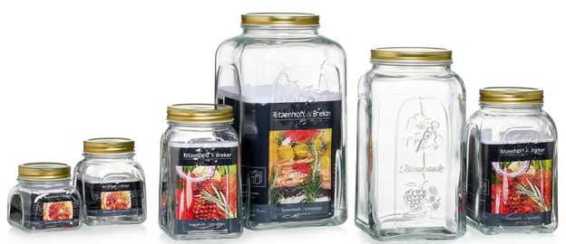 Ritzenhoff & Breker bewaarpot ZELFGEMAAKT, glas met deksel, 3 liter, 3 stuks