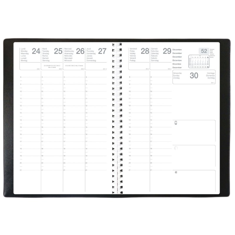 QUO VADIS agenda OLYMPE S, 160 x 240 mm, 2026, noir