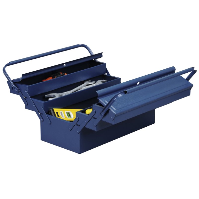 allit gereedschapskist McPlus Metaal 5/47, leeg, blauw, 450×220×220 mm
