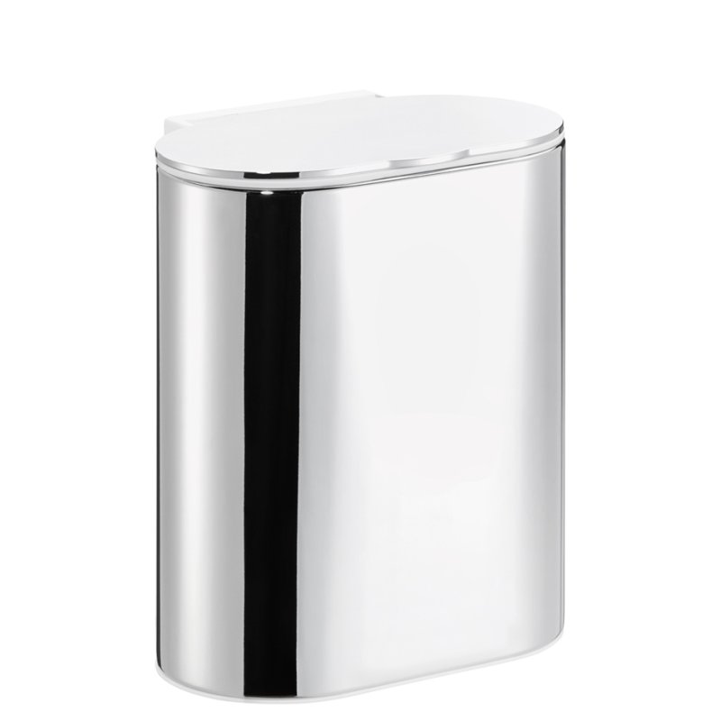 tesa cosmetics waste bin elegant, silver, metal, reusable