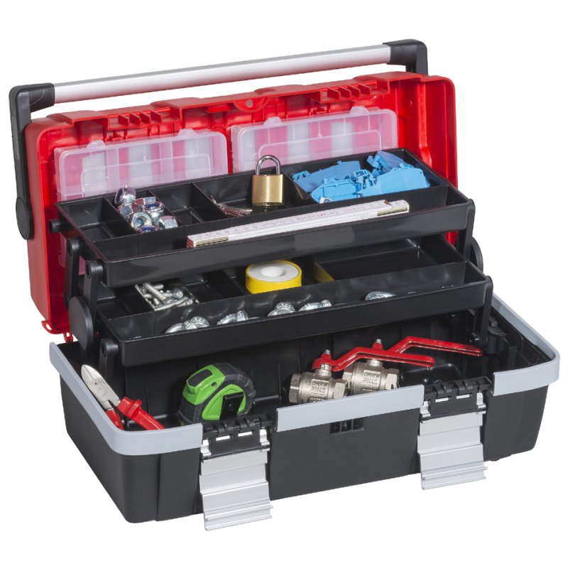 allit gereedschapskoffer McPlus Alu C 18, rood/zwart, polypropylen
