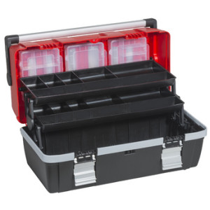 allit gereedschapskoffer McPlus Alu C 22, rood/zwart, polypropylen