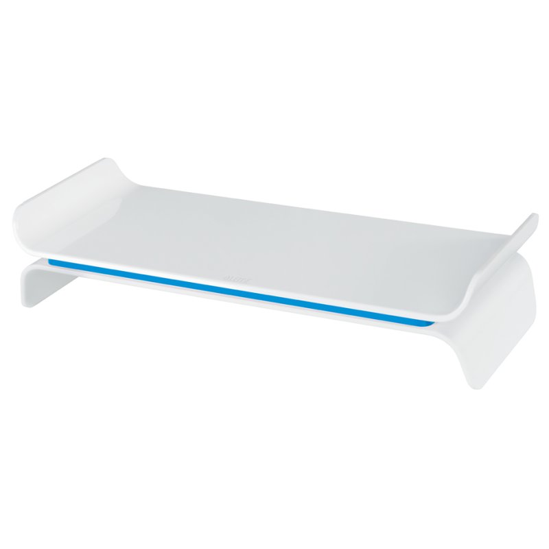 LEITZ support moniteur Ergo WOW, plastique, blanc/bleu