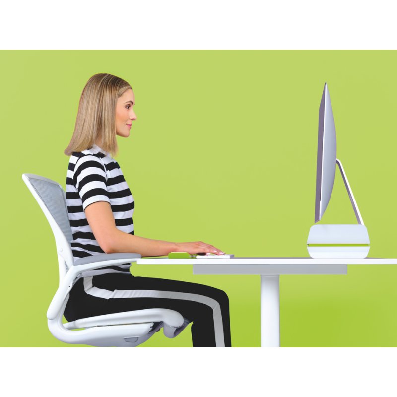 LEITZ support moniteur Ergo WOW, plastique, blanc/bleu