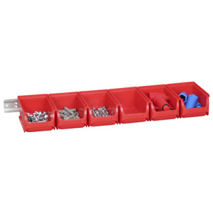 allit ProfiPlus stapelbare magazijnbakken set, rood, 6 stuks