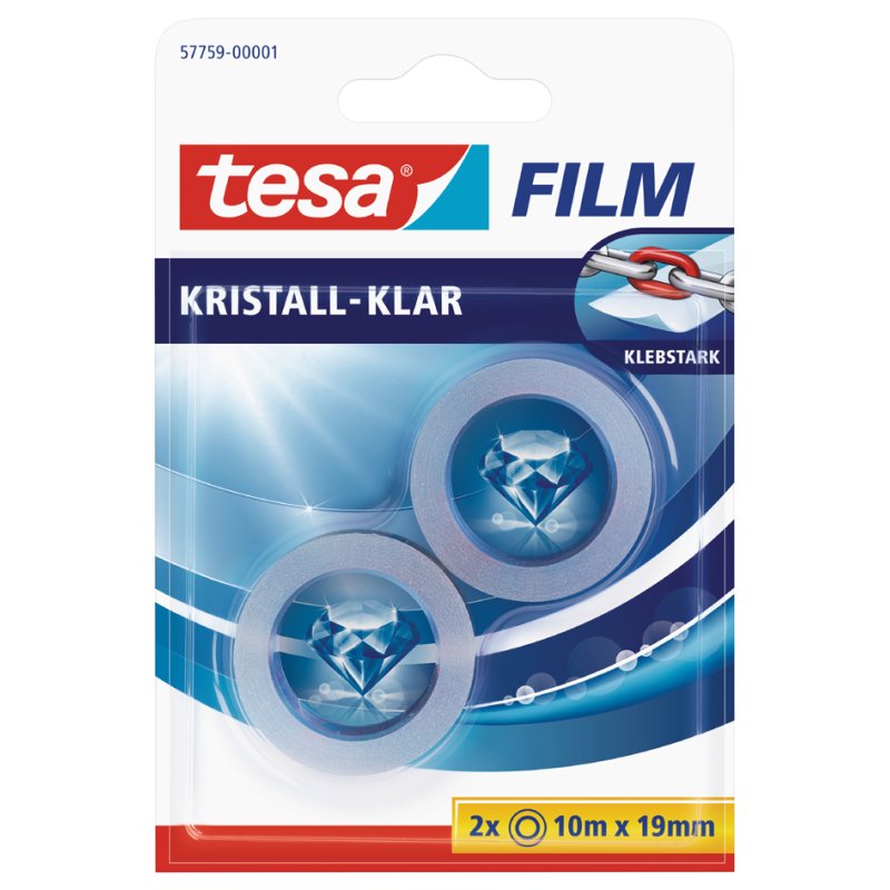 tesa plakband kristalhelder, universeel, 2 rollen