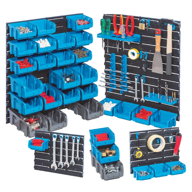allit gereedschaphouder set StorePlus P55, 4 wandplaten, 23 houders, 28 bakjes
