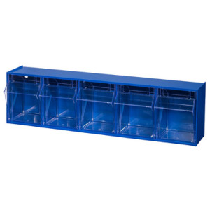 allit gereedschapsmagazijn VarioPlus ProFlip 5, blauw, 5 vakken, 600×135×165 mm