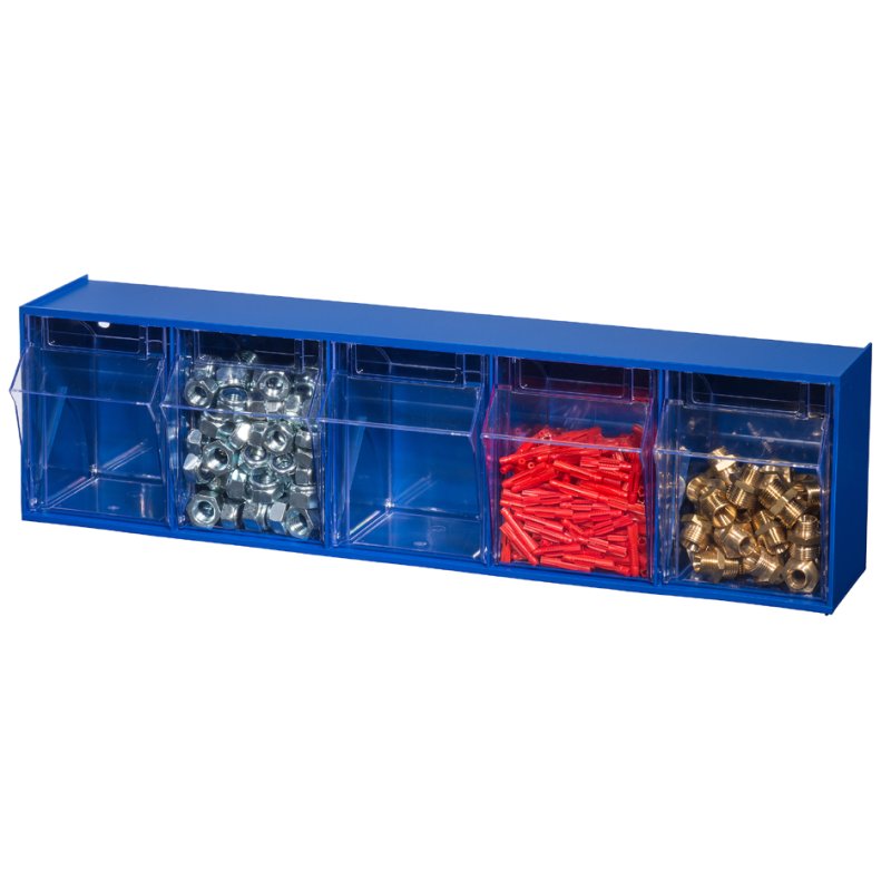 allit onderdelenmagazijn VarioPlus ProFlip 6, blauw, 6 vakken, 600×95×115 mm
