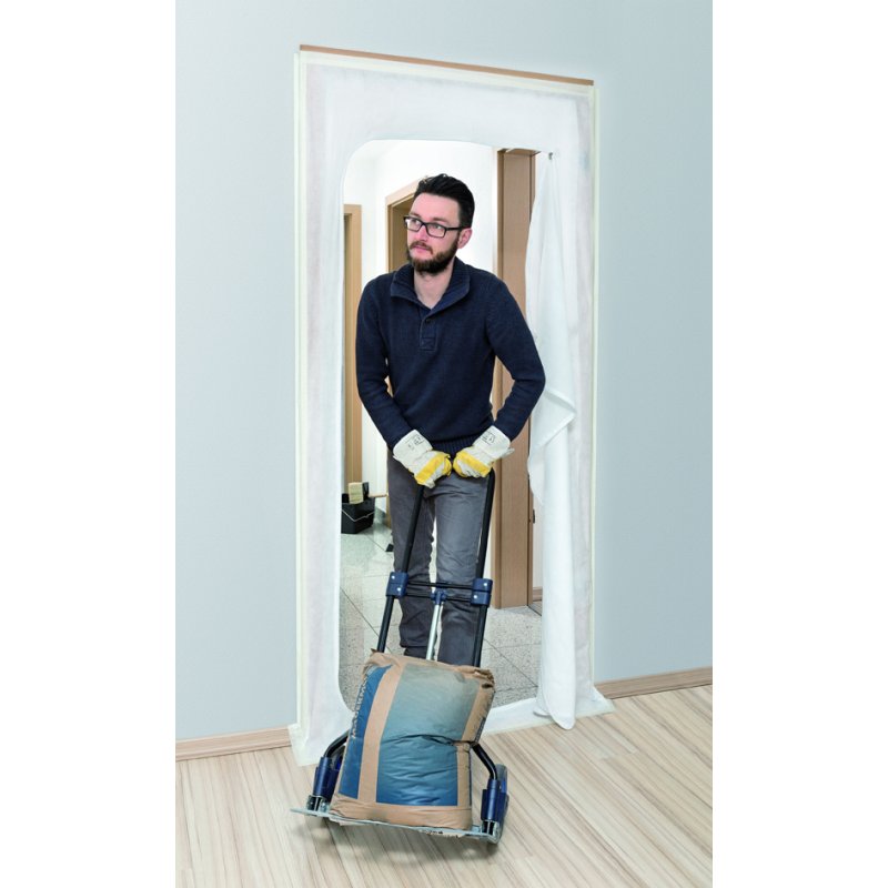 WESTEX stofscherm vlies met rits, wit, 110 × 220 cm, C-vorm