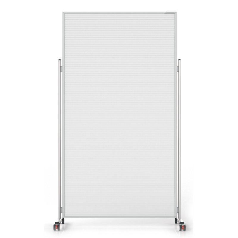 magnetoplan mobiele roomdivider Evolution, transparant, acryl, 1285×470×2085 mm, aluminium frame