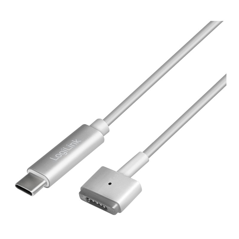 LogiLink Câble de charge USB-C vers Apple MagSafe 2, argent, 1,8 m