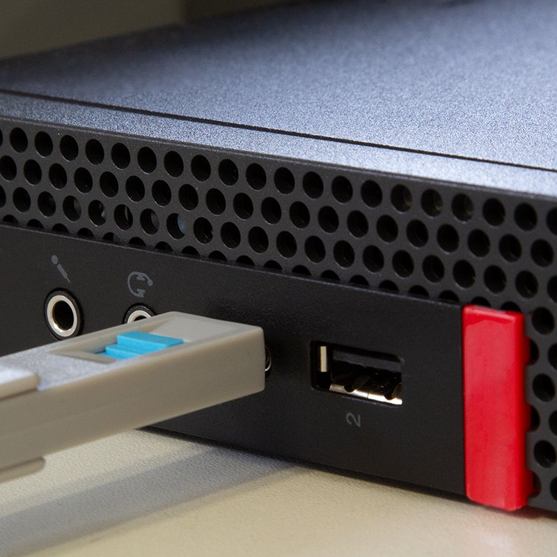 LogiLink Verrou de sécurité USB-C, 1 clé, 4 cadenas, gris/bleu