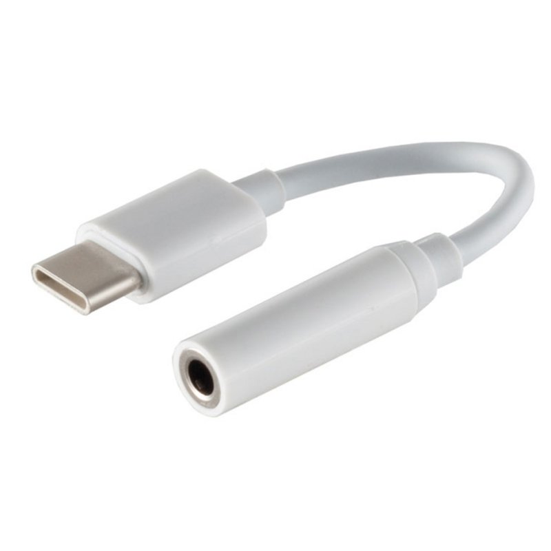 shiverpeaks USB-C to 3.5 mm audio adapter, microphone support, white, 10 cm