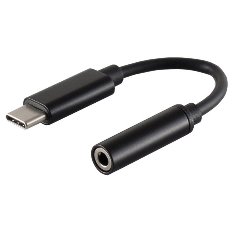 shiverpeaks USB-C to 3.5 mm audio adapter, black, with microphone, digital, 4-pin