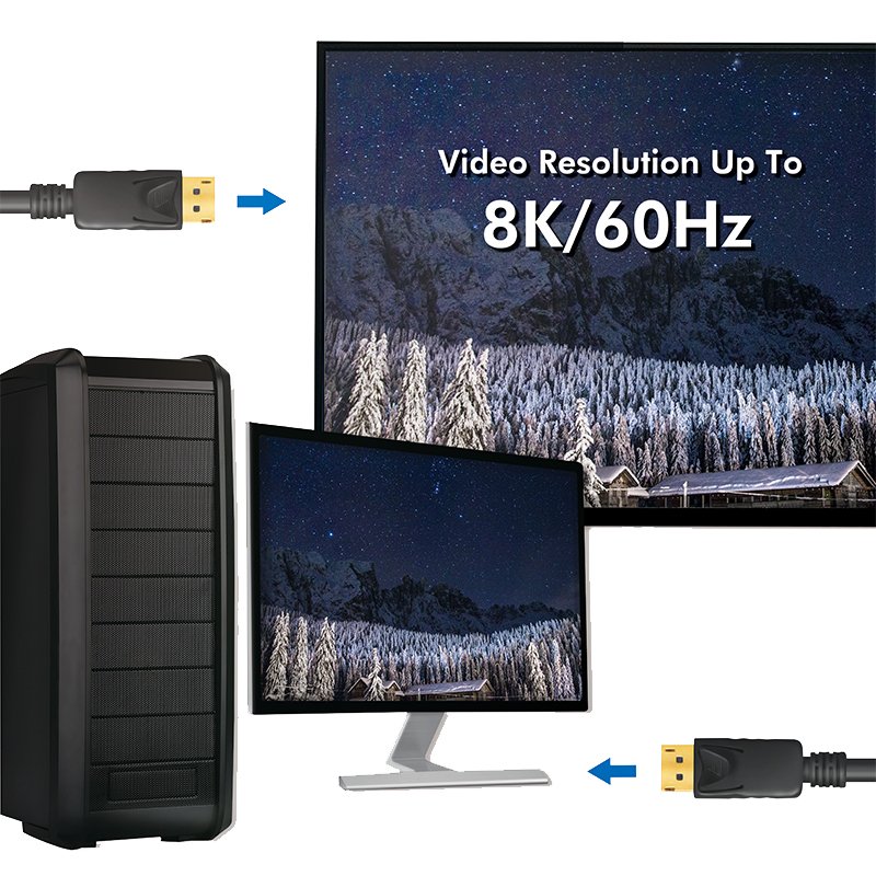 LogiLink Câble DisplayPort 1.4, 5 mètres, noir