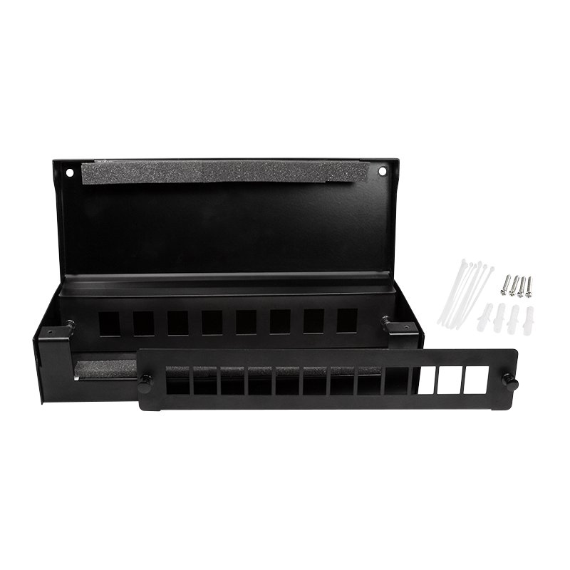 LogiLink Professional consolidation point enclosure, 8/12 ports, black, steel housing