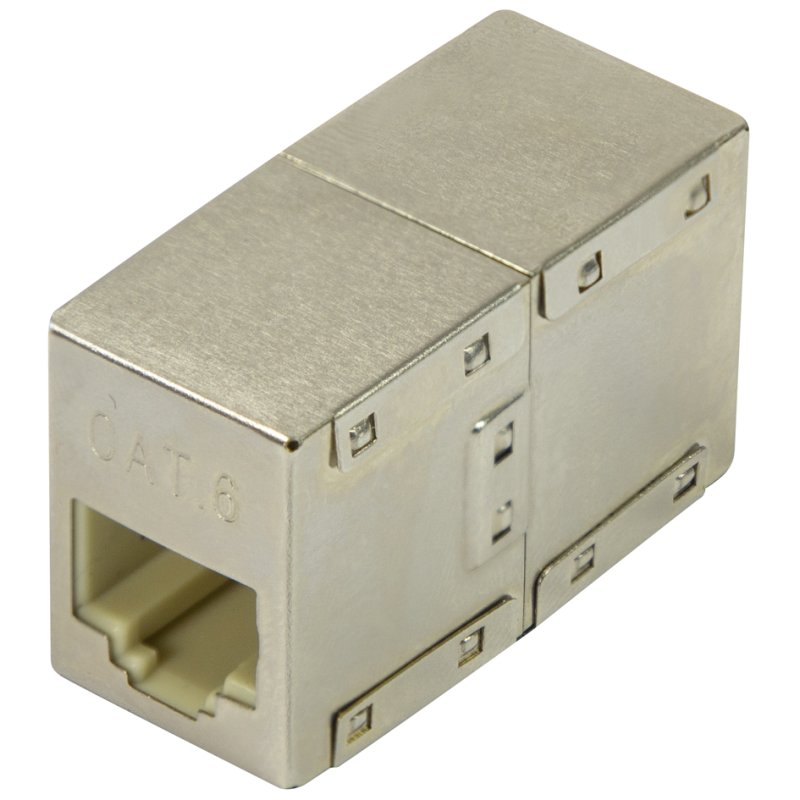 LogiLink Professional shielded network connector category 6, RJ45 coupling, silver, metal
