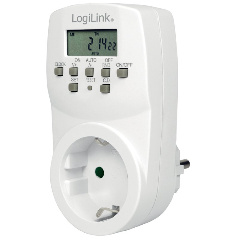 LogiLink digitale tijdschakelaar, IP20, wit