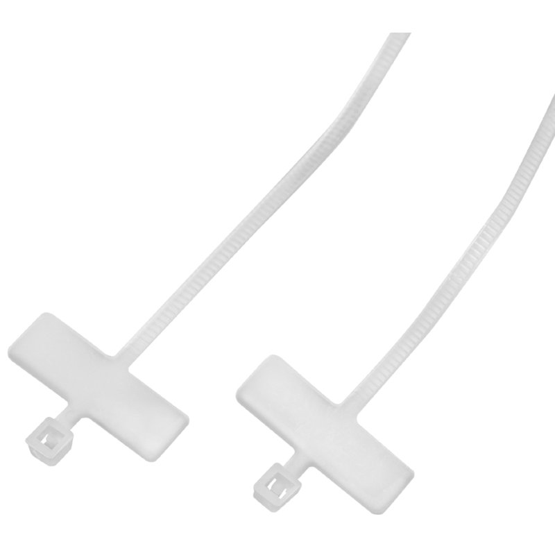 LogiLink serre-câbles avec étiquette, nylon, blanc, 100 × 2,5 mm, 100 pièces