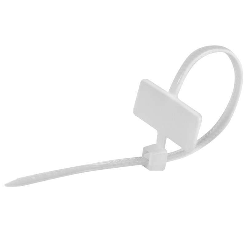 LogiLink serre-câbles avec étiquette, nylon, blanc, 100 × 2,5 mm, 100 pièces