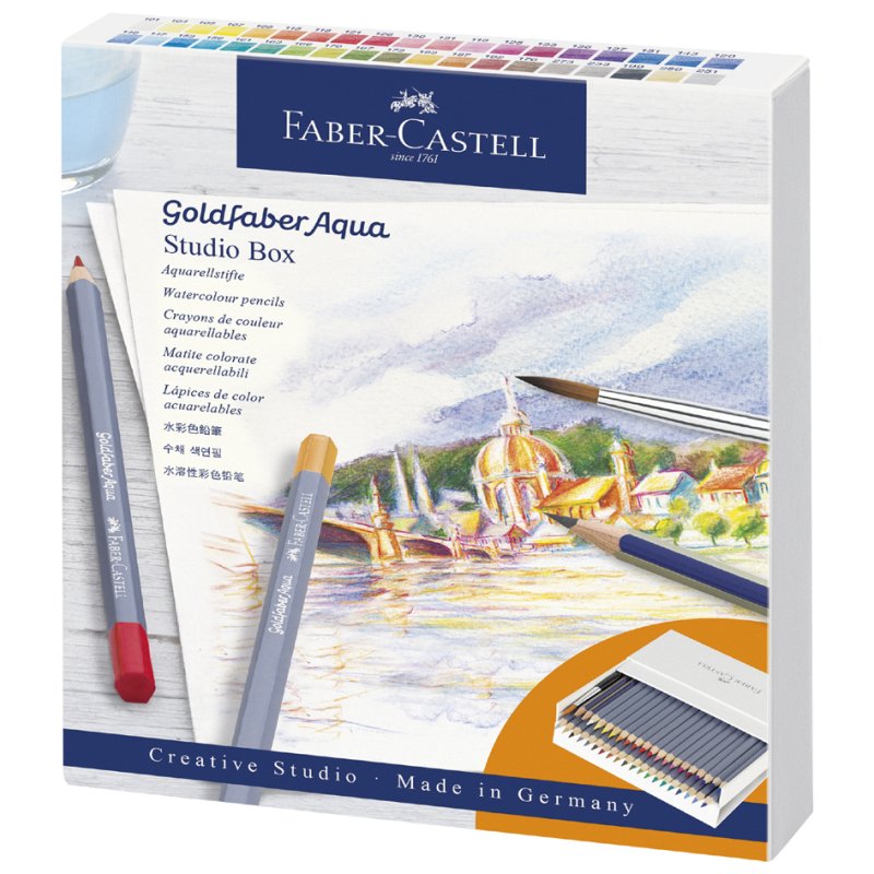 Faber-Castell aquarelpotloden Goldfaber atelierbox, 38 potloden, penseel