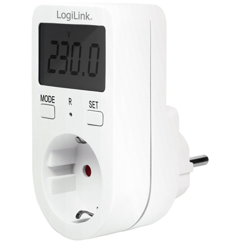 LogiLink energy meter, 3 functions, white, 3680 watt