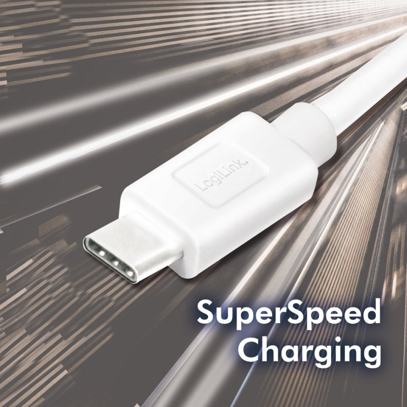 LogiLink Câble USB 3.2 USB-A vers USB-C, 3 mètres, blanc