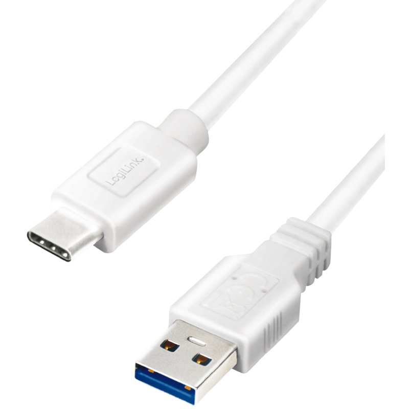 LogiLink Câble USB 3.2 USB-A vers USB-C, 3 mètres, blanc