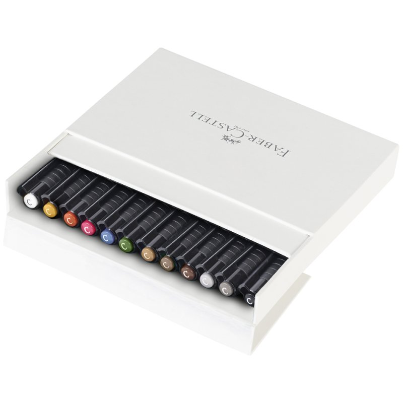 Faber-Castell PITT artist pen felt-tip pens, calligraphy nib 2.5 mm, 12 pcs