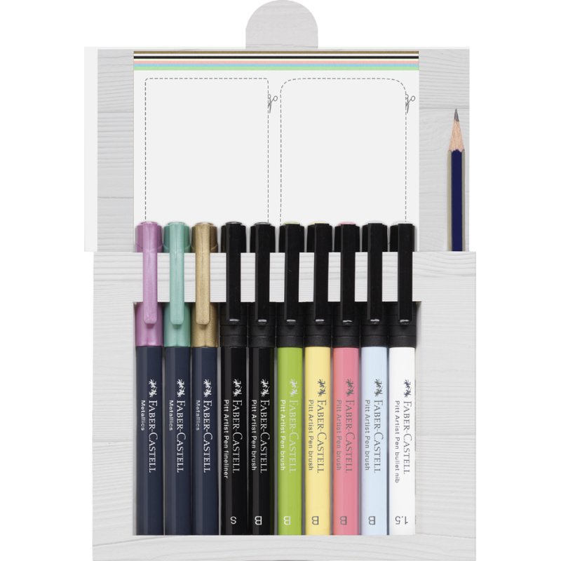 FABER-CASTELL PITT artist pen stylos pour l'encre, set de dessin créatif, 12 pièces