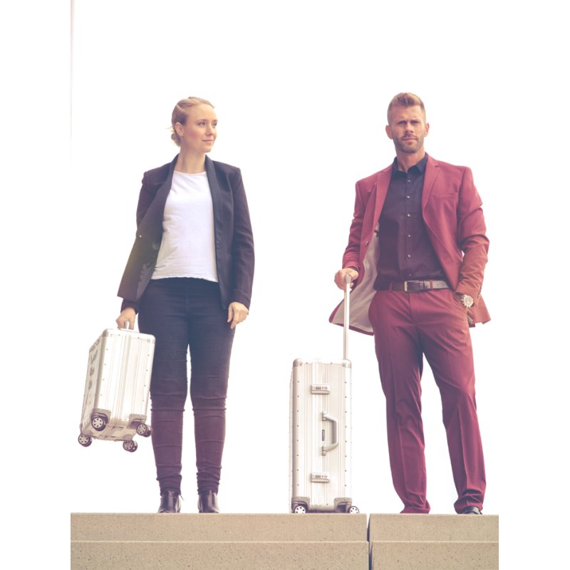 ALUMAXX Business Trolley GEMINI, TSA-slot, zilver, 400×210×425 mm