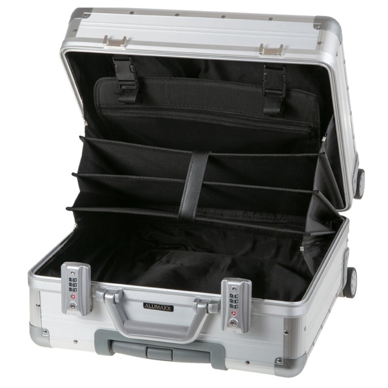 ALUMAXX Business Trolley GEMINI, TSA-slot, zilver, 400×210×425 mm