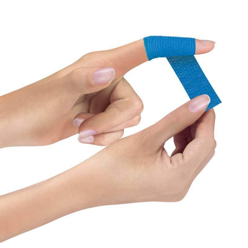 Lifemed pansement adhésif, bleu, 25 mm × 5 m, 2 rouleaux