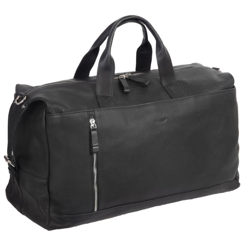 Alassio weekendtas TORO, leder, zwart, 50×21×28 cm