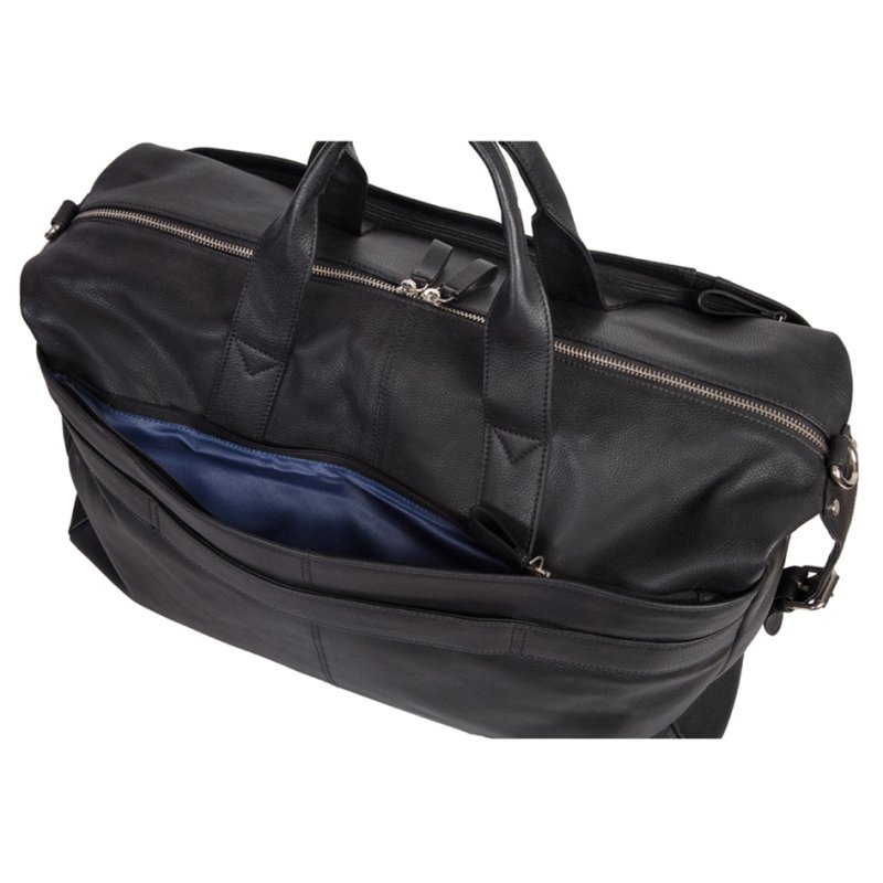 Alassio weekendtas TORO, leder, zwart, 50×21×28 cm