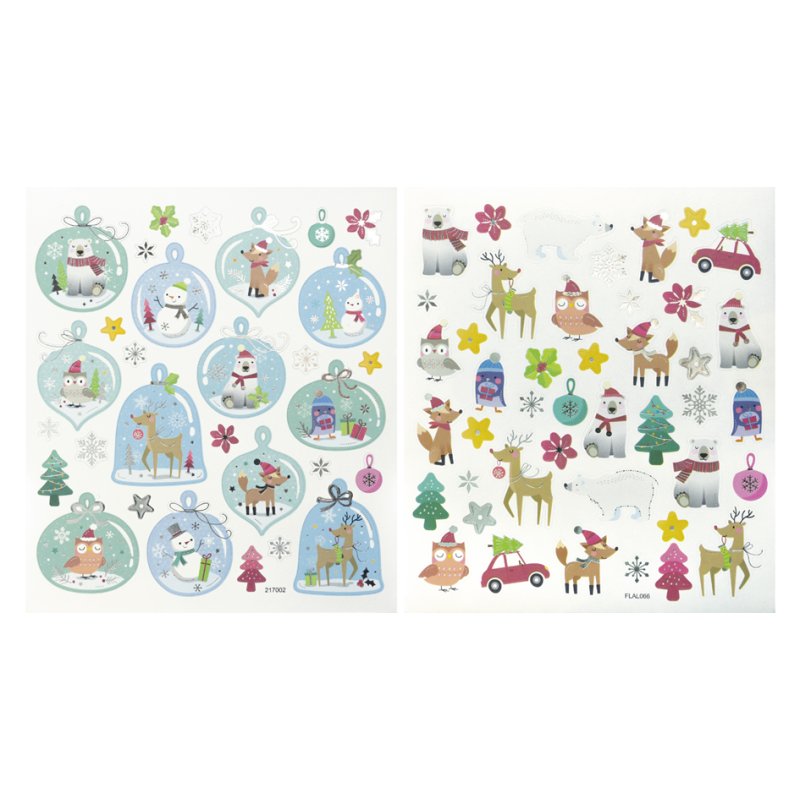folia kerstkaartjes Betoverend Kerstfeest I, 150×170 mm, zelfklevend, 2 vel