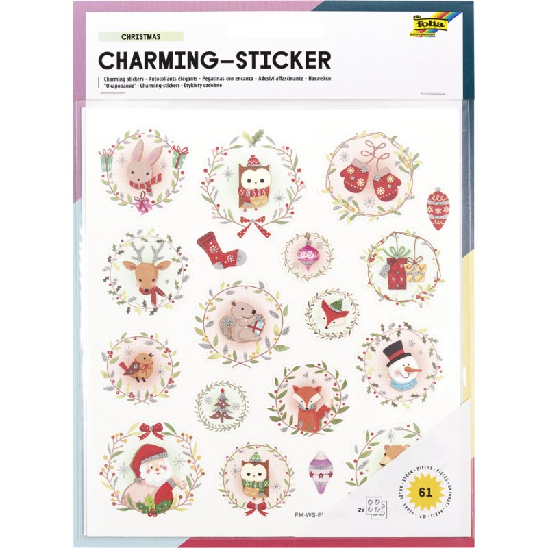 folia kerstkaartjes Betoverend Kerstfeest I, 150×170 mm, zelfklevend, 2 vel
