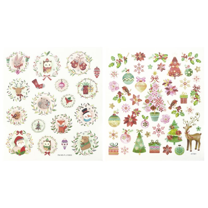 folia kerstkaartjes Betoverend Kerstfeest I, 150×170 mm, zelfklevend, 2 vel