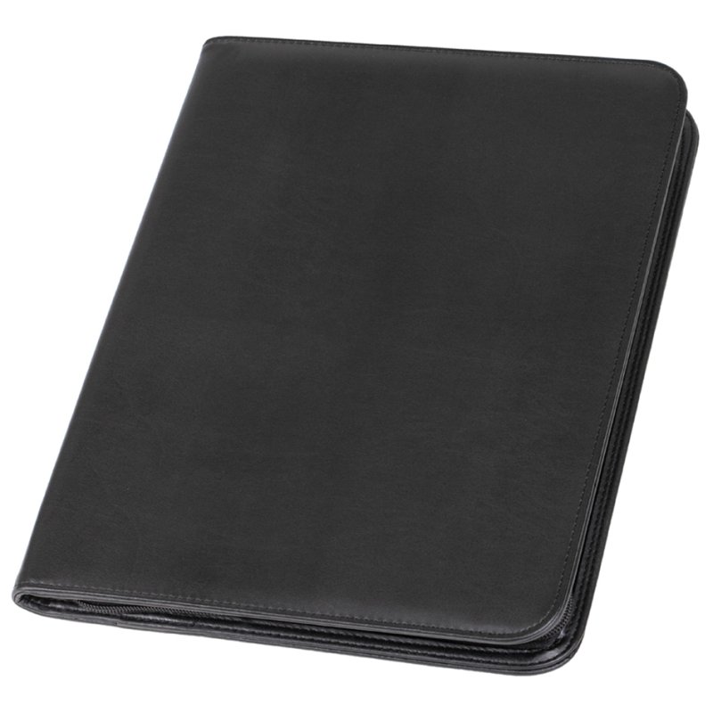 Alassio porte-documents à glissière Lorenzo A4, noir, cuir artificiel
