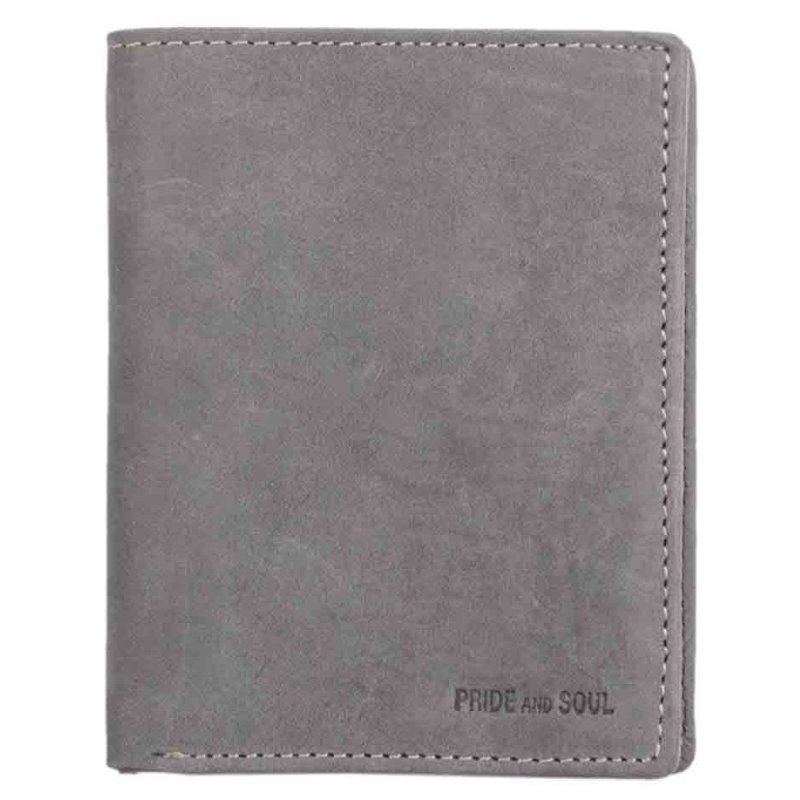 PRIDE&SOUL portefeuille RFID-sécurisée, cuir, format horizontal, gris