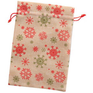 folia cadeauzak jute-look naturel, sneeuwvlok, 170×250 mm